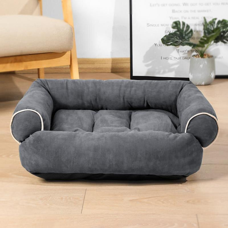 Orthopedic Dog Sofa Bed Washable and Non-Slip Dog Pet Lounge Sofa Sleeping Bed Pet Cushion 4 Sizes Gray Pets Couch Beds for Diff