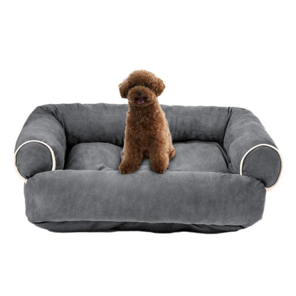 Orthopedic Dog Sofa Bed Washable and Non-Slip Dog Pet Lounge Sofa Sleeping Bed Pet Cushion 4 Sizes Gray Pets Couch Beds for Diff