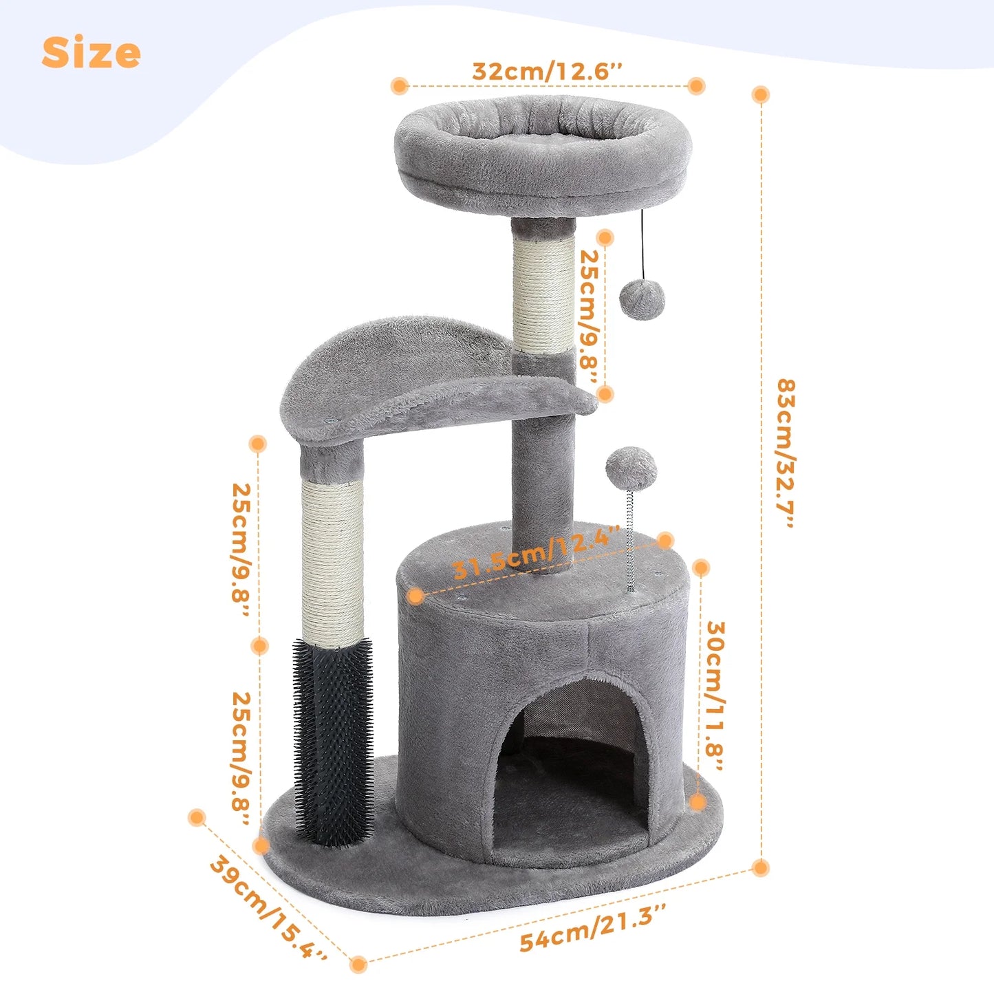 32" Flower Cat Tree Tower with Cat Scratching Posts Perch for Indoor Small Cats, Purple