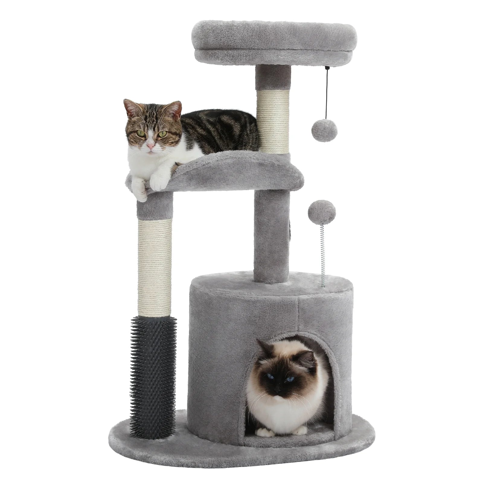 32" Flower Cat Tree Tower with Cat Scratching Posts Perch for Indoor Small Cats, Purple